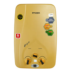 MAX INSTANT GAS GEYSER 6 LITRE Model 6L NG GOLDEN